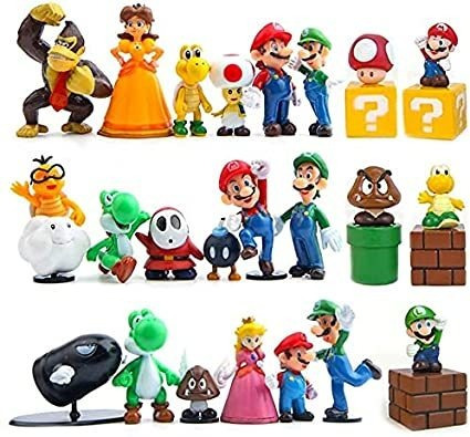 Adw Juego De 28 Figuras De Acción Super Mario Bros Super