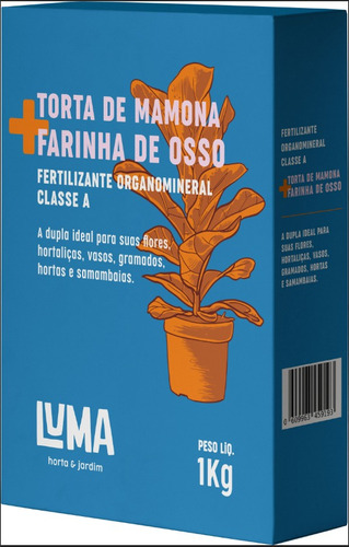 Torta De Mamona + Farinha De Osso 1kg Luma Hortas E Jardim
