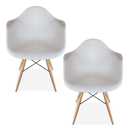 Kit 02 Cadeiras Decorativa Eiffel Melbourne Branco