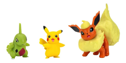 Pokémon Flareon, Larvitar, Pikachu Combo X3 Wicked Cool Toys
