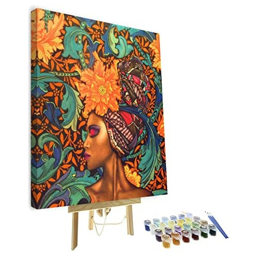 Black Girl Diy Oil Painting Paint By Number Kit For Kid...