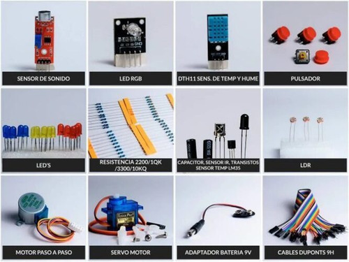 Imagen 4 de 11 de Kit Arduino Robótica Hellbot 39 Componentes Caja Plastica