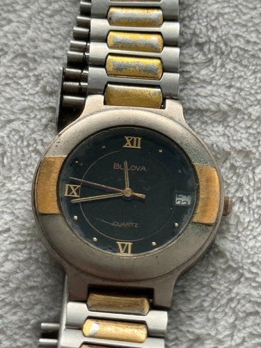 Reloj Bulova Quartz Vintage Plateado Plateado Negro (Usado)