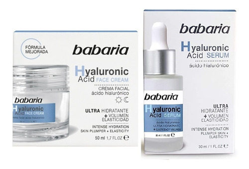Kit Crema Facial + Serum Acido Hialurónico Babaria Ultra 