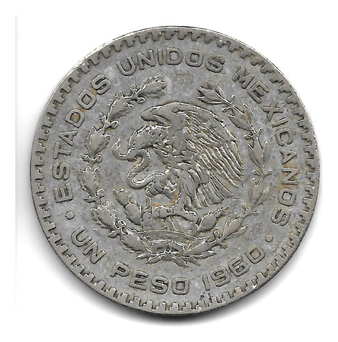 México Moneda De 1 Peso De Plata Baja Año 1960 Km 459