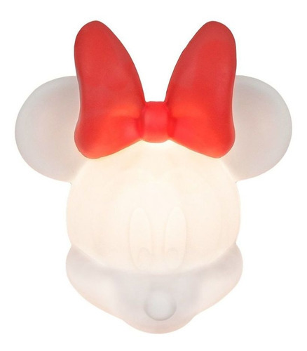 Luminária Abajur Infantil Usare Minnie Mouse Rosto 3d Disney