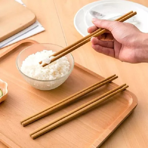 Kit 10 Pares Palitos Chinos 23 Cm Bambú Sushi Comidas Chinas