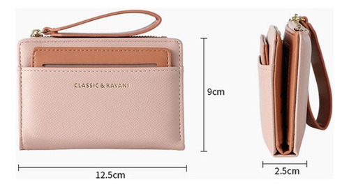 Cartera Multifuncional Con Cremallera Y Ranuras Para Tarjeta