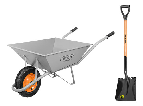 Carretilla Reforzada Tramontina 65l Rueda Maciza