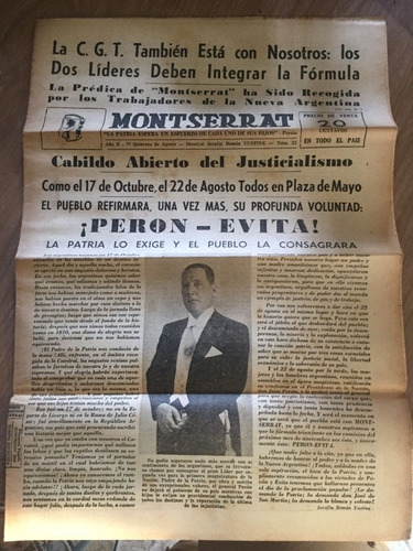 Antiguo Diario Peronista Y Edición Extra 1952 Y 1951