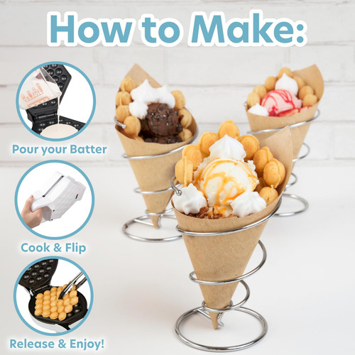 Bubble Waffle Maker Cucinapro Electric Nonstick W Recipe