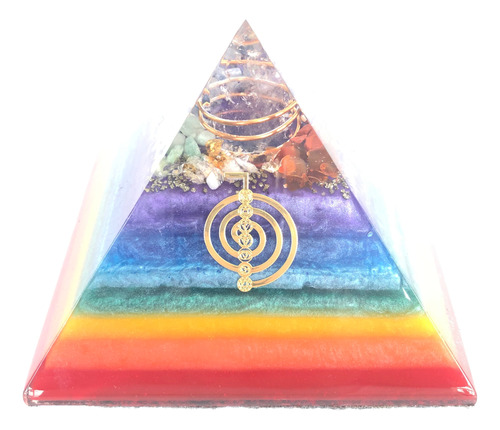 Orgonite Piramide 7 Chakras Meditação Yoga Cho Ku Rei Reiki