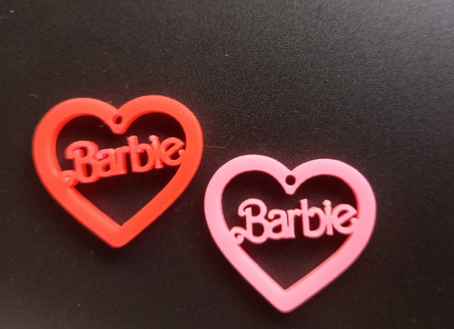 Dije Corazón De Barbie 20 Unid Color Rosado Y Fucsia