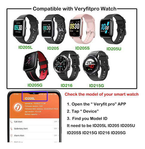 Banda Reloj Willful Sw021 Id205l/sw025 Id205s Silicona Suave