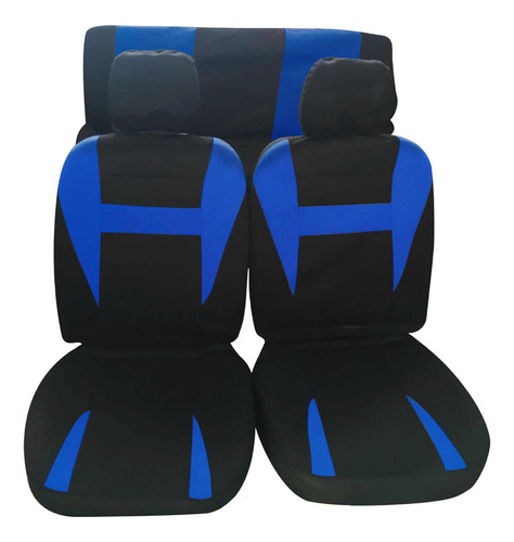      Juego Fundas De Asiento Deportiva Negro/azul Ds