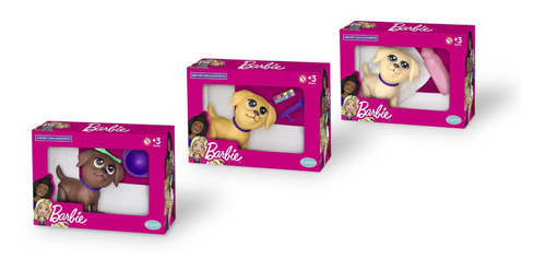 Kit Com 03 Mini Pets Na Caixinha - Mini Pets Da Barbie