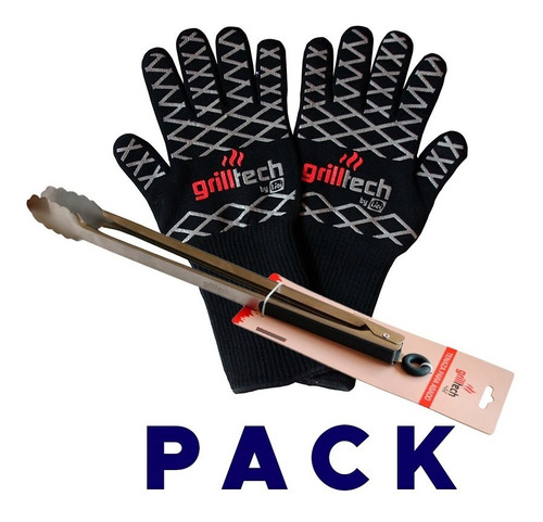 Pack Guante Parillero + Tenaza Larga Grilltech