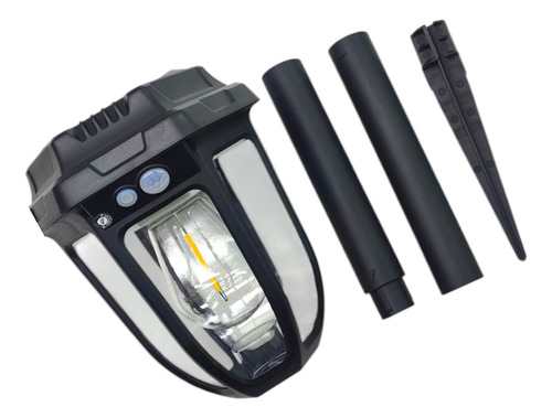 4 Luminárias Solar Jardim Espeto Luz Led Filamento C/ Sensor