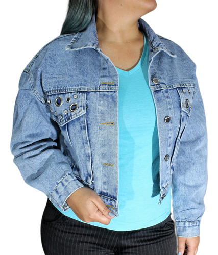 Chaqueta Jeans Mezclilla Mujer A1603 - Adcesorios