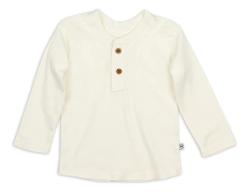 ~? Honestbaby Organic Cotton Rib Long Sleeve Henley, Sugar S