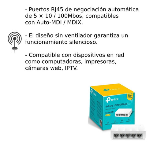 Imagen 6 de 10 de Switch TP-Link LS1005 serie LiteWave