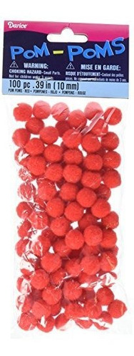 Pompones De 0.25 Pulgadas, 100 Unidades, Color Rojo (padre)