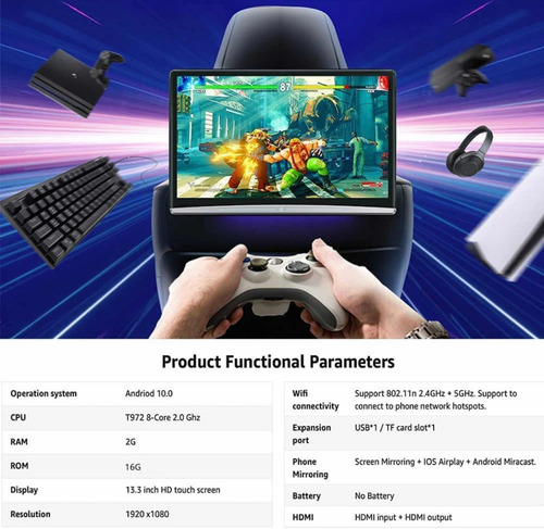 Pantalla Monitor 4k Android10 Wifi Auto Sinyofox 13.3pulgada