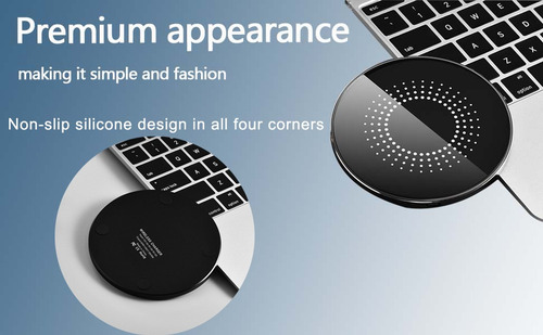 Cargador Con Base Inalámbrico 15w Para iPhone Samsung
