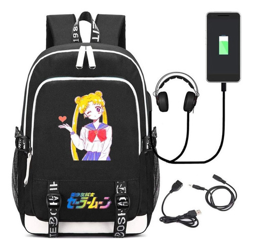 Anime Sailor Moon Cosplay - Bolsa Escolar Con Puerto De Carg