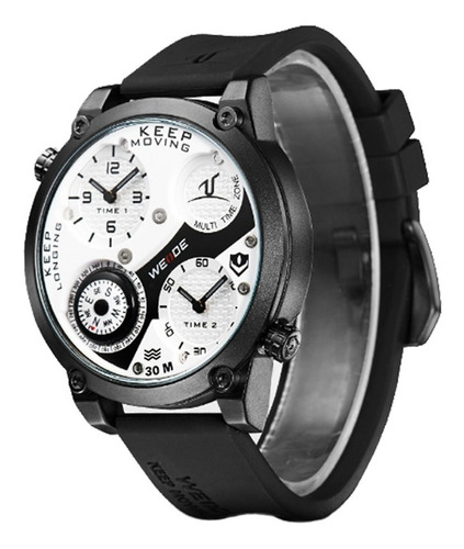Relógio Masculino Weide Analógico Uv-1505 - Preto E Branco