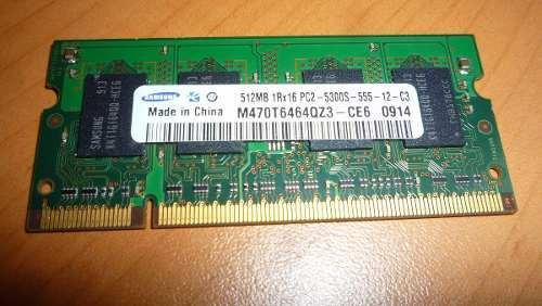 Memória RAM  512MB 1 Samsung M470T6464QZ3-CE6