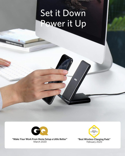 Imagen 3 de 9 de Cargador Inalámbrico Stand Qi Anker Powerwave iPhone Android