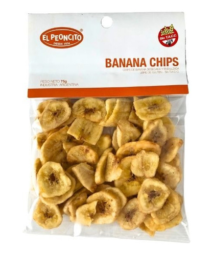 Banana Chips 75 G El Peoncito Sin Tacc