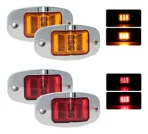 Comprar Par Plafon 9 Led Lateral Bisel Cromado Caja Trailer 12-24v