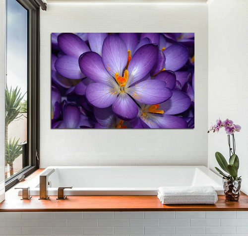 Cuadro 50x75cm Flor Violeta Polen Lila Naturaleza Flora Life