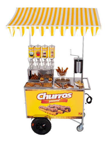 Carrinho De Churros Gourmet Masseira Fuso E 4 Doceiras - R2