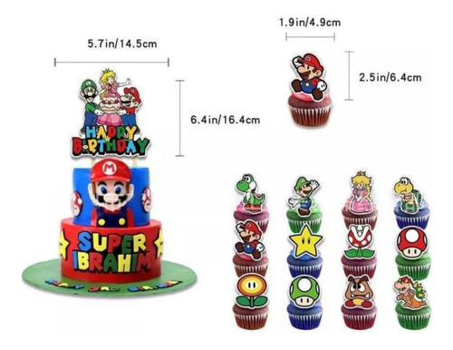 Set Decoración Personajes Videojuego Mundo Mágico Cumpleaños