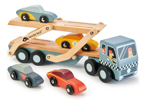 Tender Leaf Toys Car Transporter - Regalo De Juego Imaginat.