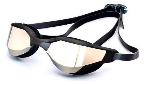 Oculos Natacao Competicao Espelhado Atletas Olimpicos Leader Cor Preto/ Lente Prata