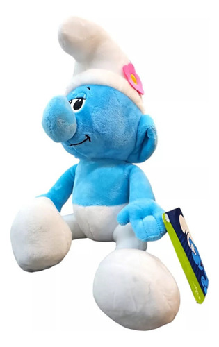 Peluche The Smurfs Los Pitufos Vanity Vanidoso - 30 Cm - Color Celeste