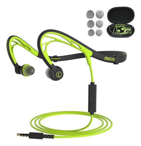 Mucro Auricular Deportivo Cable Para Correr Microfono Banda