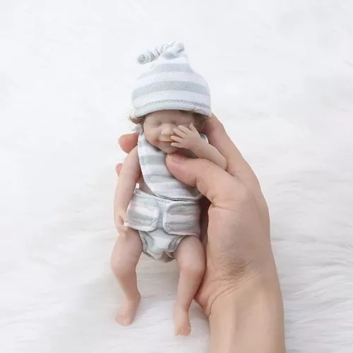 Mini Bebe Reborn De 15 Cm De Silicona Pura Blanditos