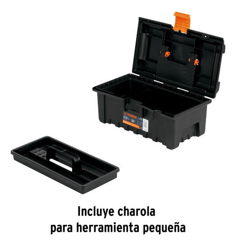 Caja Herramienta Plastica 14'' Naranja Truper 19854