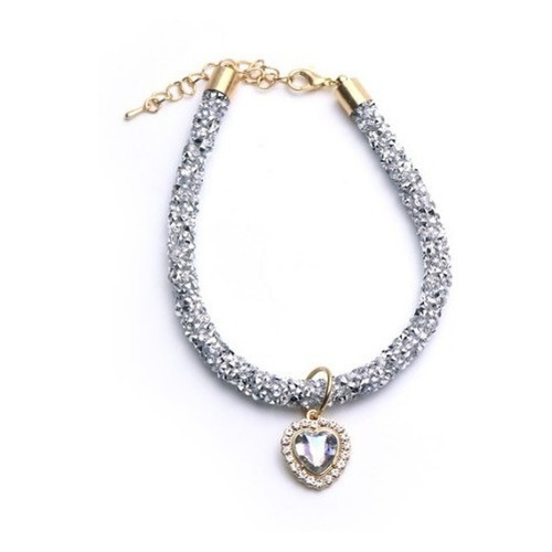 Collar De Lujo Con Colgante De Cristal De Corazón Perro Gato