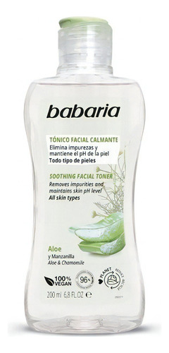 Tónico Facial Babaria Aloe Manzanilla 200ml Tipo De Piel Todo Tipo De Piel