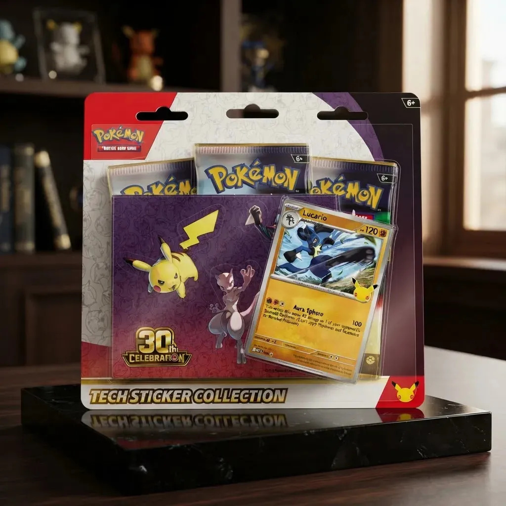 Pokemon 30th Celebration Tech Sticker Collection - Lucario En Inglés