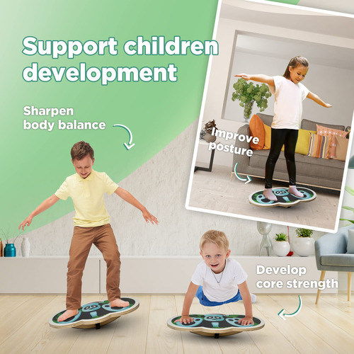 Tabla De Equilibrio Para Niños De Madera 360 Grados Base Cru 2. Panda