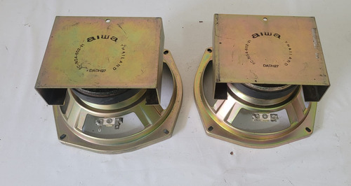 Par De Carcaça De Alto Falante 6,5 Polegada Aiwa 60w 6 Ohms Dourado (Usado)