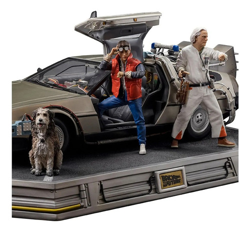 Figura Esc, 1/10 Delorean Full Set Deluxe 82323 Iron Studios