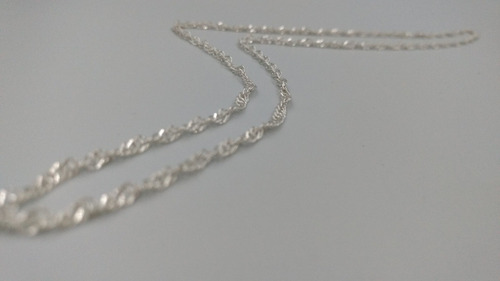Imagen 4 de 7 de Cadena De Pura Plata Fina Ley .925 Torzal 70cm 3mm Unisex